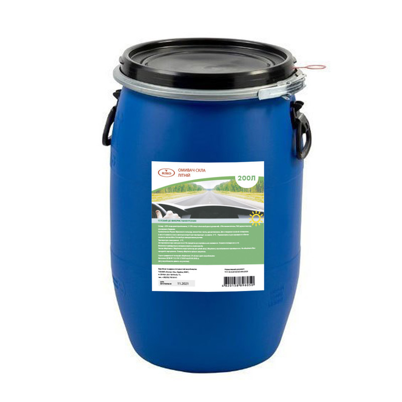 Рідина для склоомивоча RIKO,літо, 0 °С, 200л